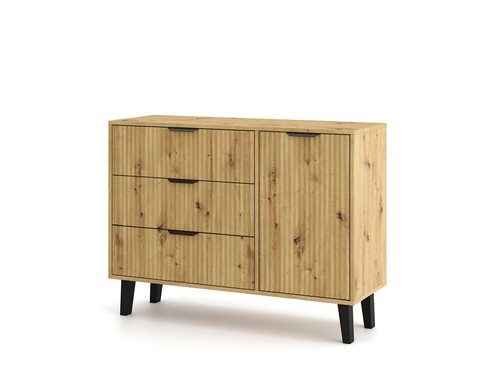 Komoda z lamelami i szufladami Piazza 1D3S 110cm - Dąb Artisan
