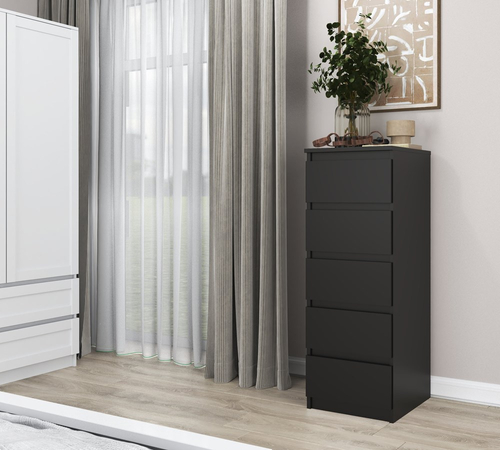 Komoda MALWIN SL5 - Czerń Mat