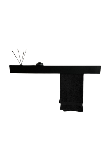 Wieszak Uchwyt na ręcznik wiszący z półką ALTRO P 100CM - Czarny