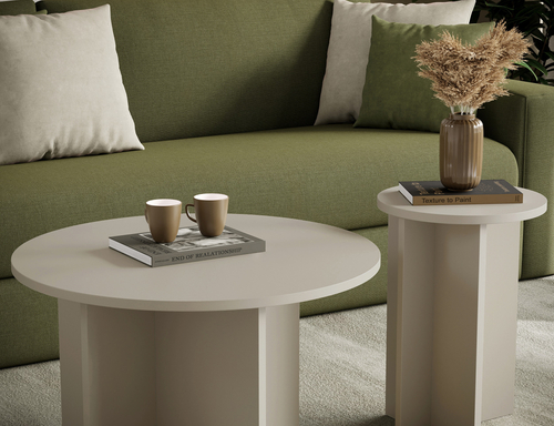 Stolik kawowy okrągły TEVO 35cm - Kaszmir