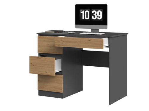 Biurko komputerowe DEVO D2 LEWE - Antracyt Dąb Artisan