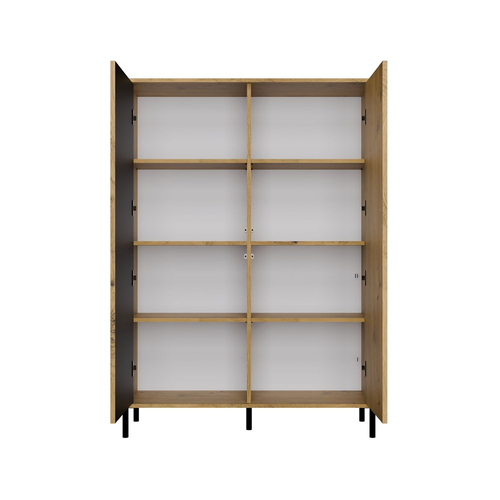 Witryna z lamelami 103cm MISEL 2LG - Dąb Artisan/Czarny