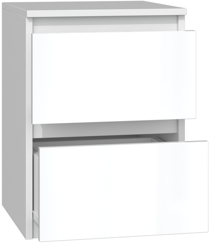 Szafka nocna MALWIN S2 - Biel Połysk