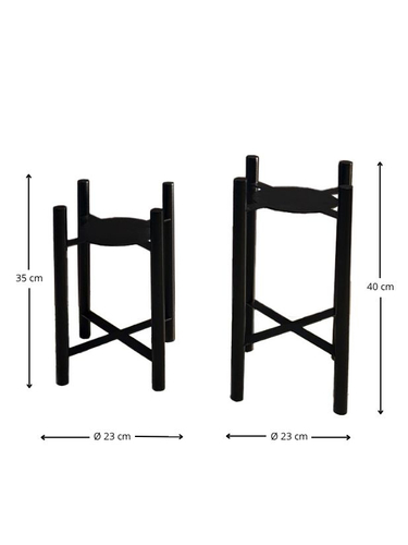 Kwietnik, stojak na kwiaty metalowy VELO 40cm - Czarny