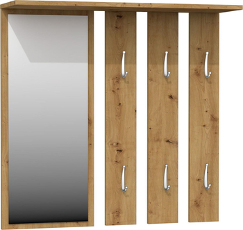 Wieszak z lustrem PALO - Dąb Artisan