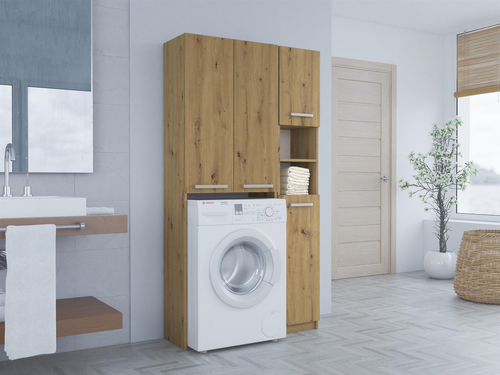 Zestaw łazienkowy CERSA 2D Szafka + Słupek - Dąb Artisan