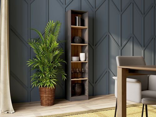 Regał LEMARI L50 - Antracyt / Dąb Artisan