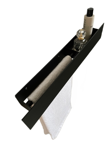 Wieszak Uchwyt na ręcznik wiszący z półką ALTRO L 60CM - Czarny