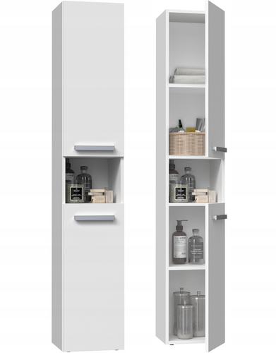 Szafka łazienkowa słupek ATRI 2D - Biel Mat