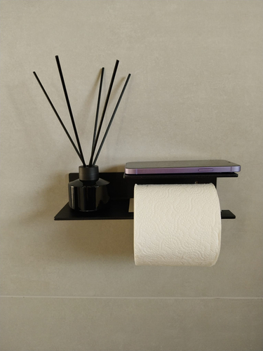 Uchwyt na papier toaletowy NESSO P - Czarny