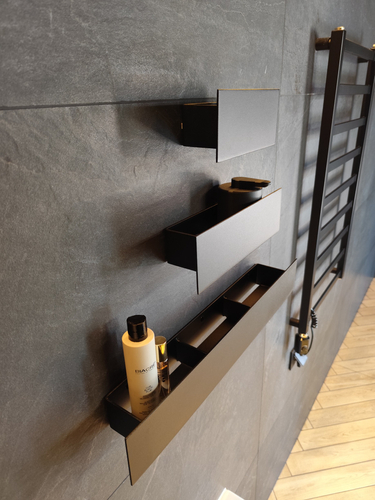 Półka Łazienkowa pod prysznic, do łazienki DECOLLO 20CM - Czarny