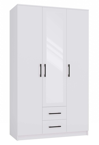 Szafa garderoba z lustrem KLAMBI 120CM - Biel Mat