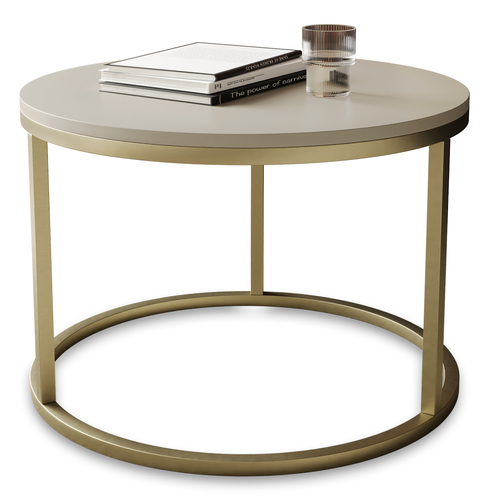 Stolik kawowy okrągły metalowy MJU ONE GOLD 60cm - Kaszmir/Złoty