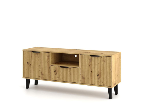 Szafka RTV z lamelami 140cm PIAZZA - Dąb Artisan