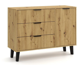 Komoda z lamelami i szufladami Piazza 1D3S 110cm - Dąb Artisan