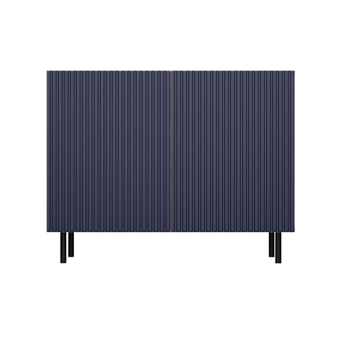 Komoda z ryflowanymi frontami ORON SLIM - Dąb Artisan/Granatowy