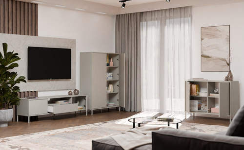 Komoda z Lamelami 103cm MISEL 2LG - Kaszmir