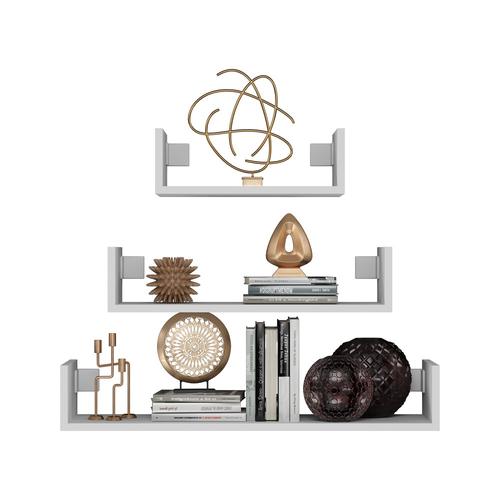 Komplet półek wiszących VARIS 3X - Biel Mat