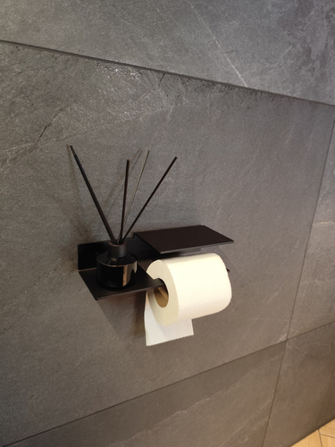 Uchwyt na papier toaletowy NESSO P - Czarny