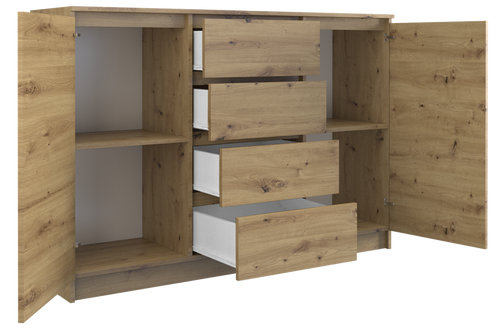 Komoda VITEK D2S4 120CM - Dąb Artisan