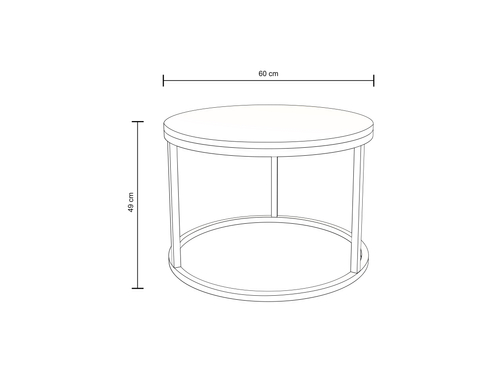 Stolik kawowy okrągły MJU ONE - Dąb Cremona