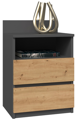 Szafka nocna MALWIN S1 - Antracyt / Dąb Artisan