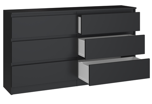 Komoda MALWIN S6 140CM - Czerń Mat