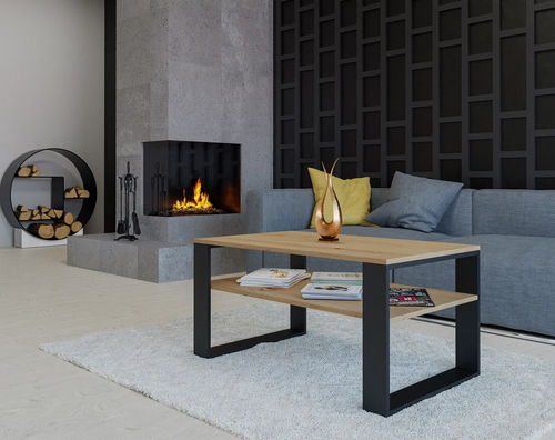 Stolik kawowy ława SIGMA 1L - Dąb Artisan/Czerń