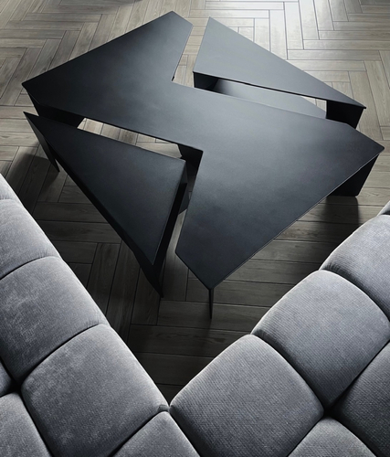 Stolik kawowy metalowy rozkładany ZAFFERANO - Czarny