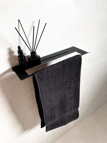 Wieszak Uchwyt na ręcznik wiszący MODERNO - Czarny