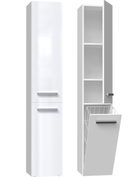 Szafka łazienkowa słupek ATRI 2DL1K - Biel Połysk