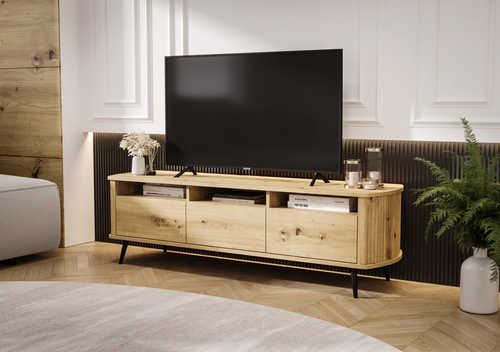 Szafka RTV z lamelami MOONDAY 150cm - Dąb Artisan