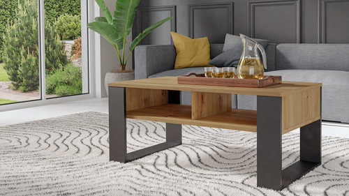 Stolik kawowy ława SIGMA 2L - Dąb Artisan/Czerń