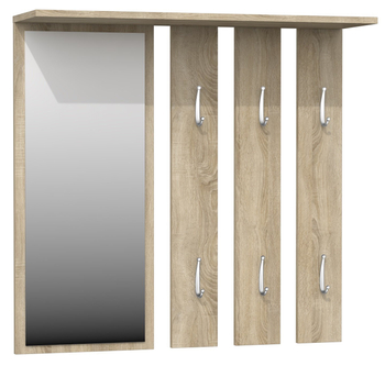 Wieszak z lustrem PALO - Dąb Sonoma