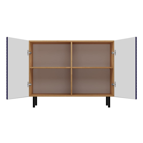 Komoda z ryflowanymi frontami ORON 4X - Dąb Artisan/Granatowy