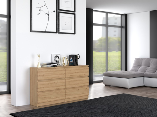 Komoda MALWIN S6 140CM - Dąb Artisan