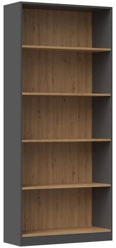 Regał LEMARI L80 - Antracyt / Dąb Artisan