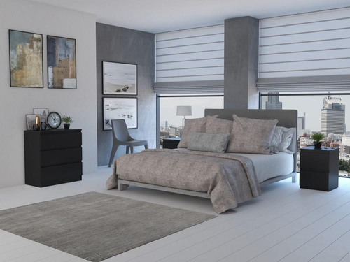 Szafka nocna MALWIN S2 - Czerń Mat