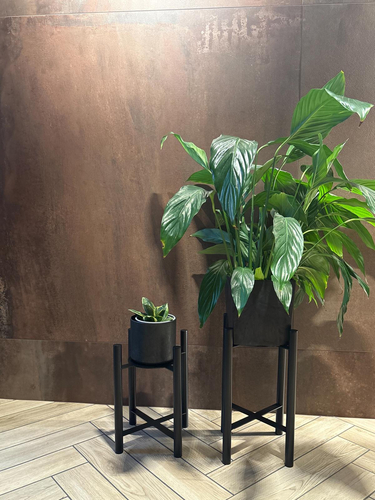 Kwietnik, stojak na kwiaty metalowy VELO 35cm - Czarny