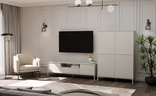 Witryna z lamelami 103cm MISEL 2L2G - Kaszmir