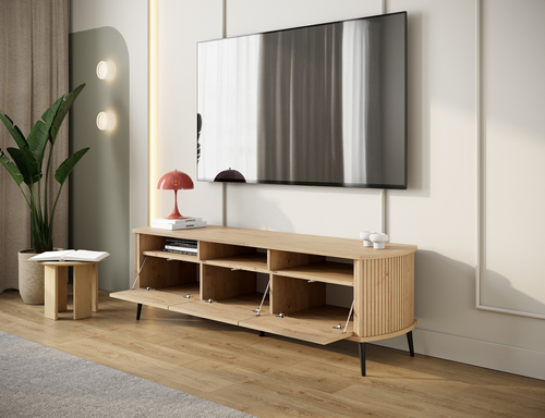 Szafka RTV z lamelami MOONDAY 150cm - Dąb Artisan