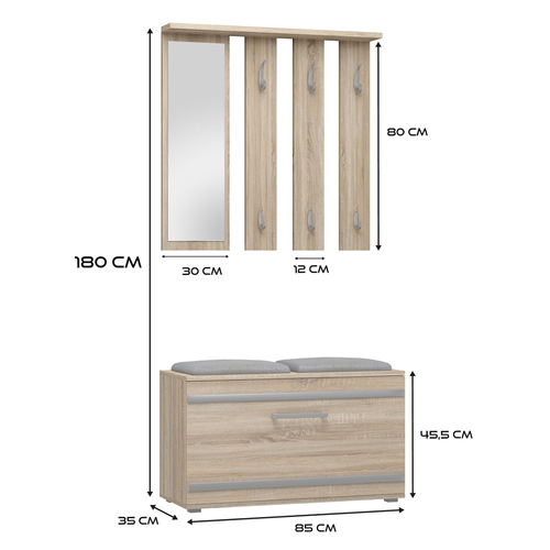 Garderoba przedpokojowa PALO - Dąb Sonoma