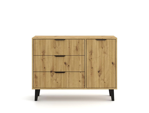 Komoda z lamelami i szufladami Piazza 1D3S 110cm - Dąb Artisan