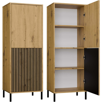 Witryna z lamelami 53cm MISEL 1L1G - Dąb Artisan/Czarny