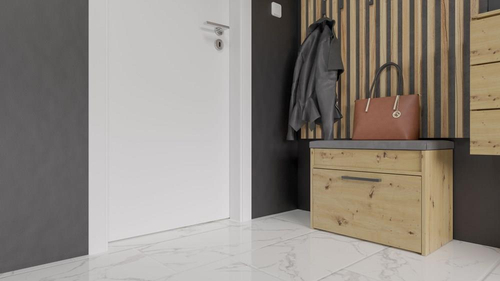 Szafka na obuwie z siedziskiem LARMA MINI - Dąb Artisan